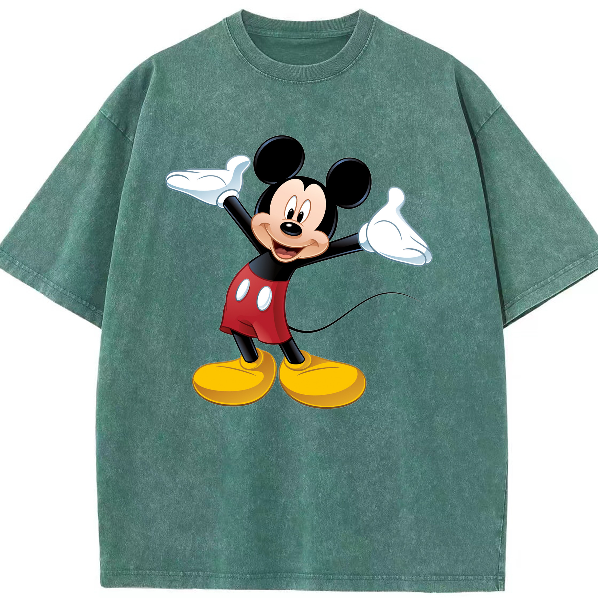 （画像用） ミッキーマウス Mickey Mouse 綿100% ヴィンテージ風 半袖Tシャツ（フロントプリント）